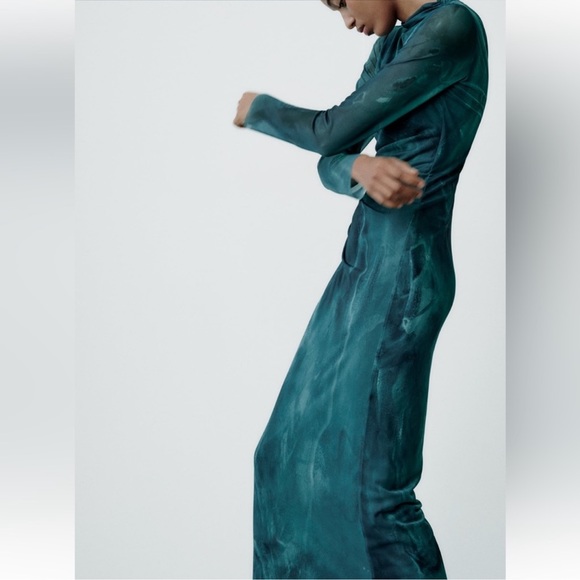 ZARA PRINT DRESS WITH TULLE - Picture 8 of 14